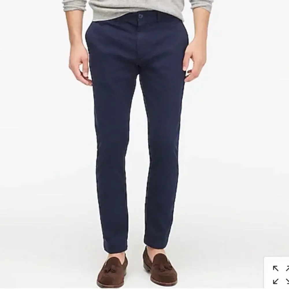 J. Crew Men's Size 33 x 32 Style 250 Skinny Chino Pants Navy Blue Stretch